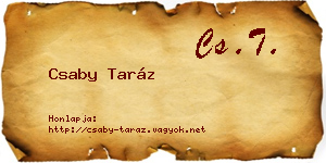 Csaby Taráz névjegykártya